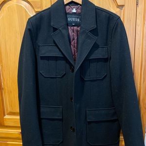 Black Slim Fit Guess Peacoat (Size: Small)